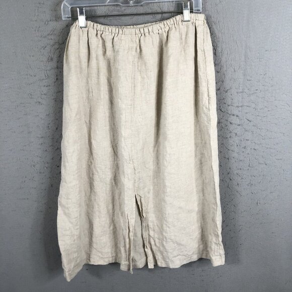 Boheme 3 Skirt Womens 10 US Beige Linen Lagenlook Boho Minimalist Airy Beach - Picture 3 of 16